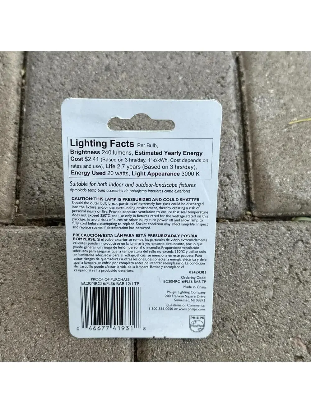 Philips MR16 20W GU5.3 Flood Light Bulbs 12V Indoor/Outdoor NEW